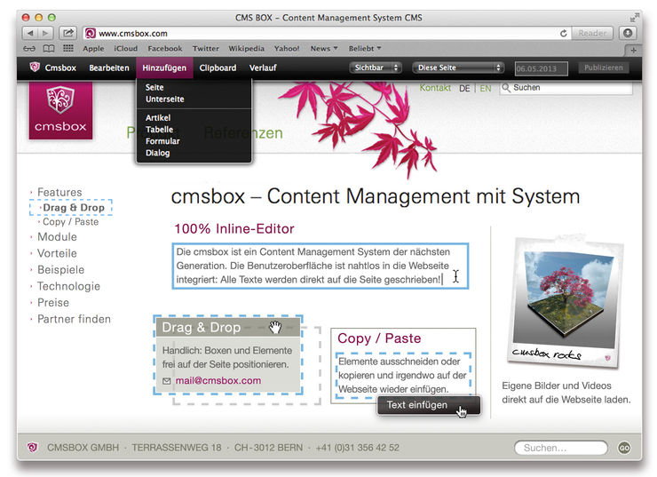 cmsbox – Content Management mit System
