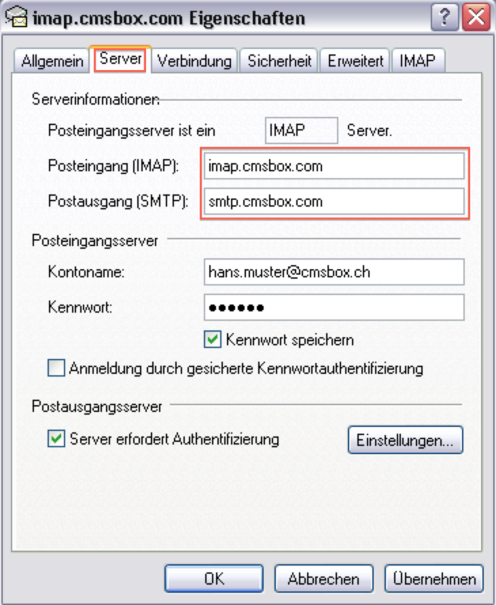 OE change imap 3 OE change imap 3