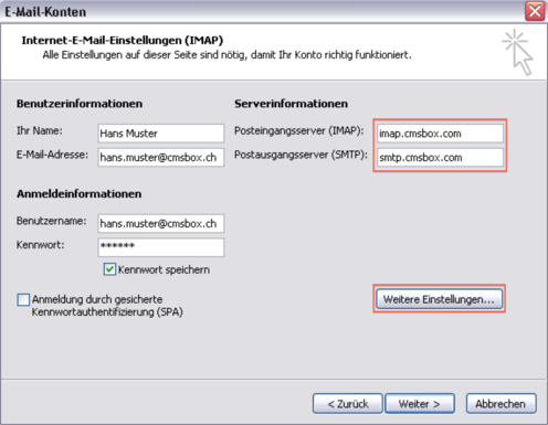 OL 2003 change imap 4 OL 2003 change imap 4