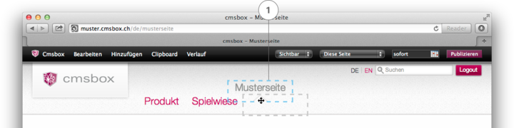 Seite (Menüpunkt) verschieben