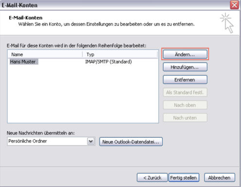 OL 2003 change imap 3 OL 2003 change imap 3